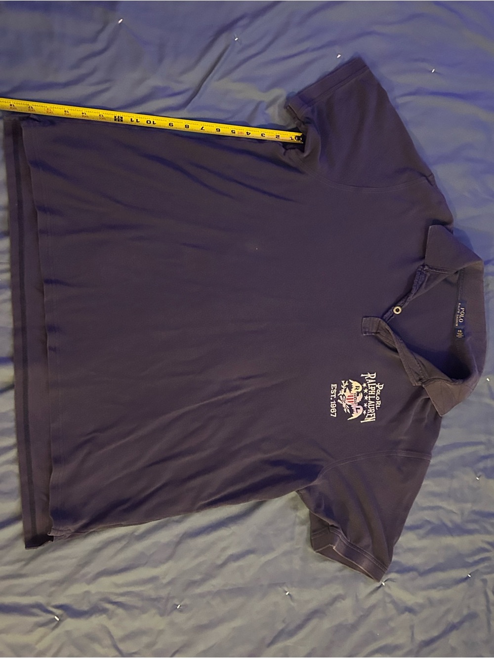 rare polo ralph lauren navy military patch flag Polo shirt vintage